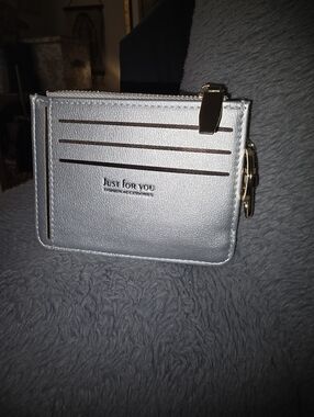 (3) Just For You Metallic Silver/Red/Pink Card Wallets w/ Key Chain